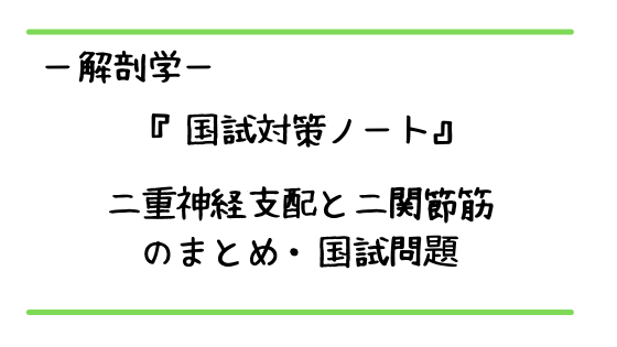 二重神経支配と二関節筋の覚え方と語呂合わせ 国家試験対策ノート ちゃんけんlog